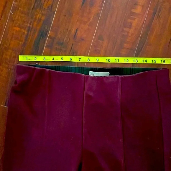 Anthropologie faux suede leggings Maroon Burgundy Ankle zip Size 32 Pull on - Picture 5 of 11